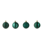 J-Line kerstbal - kunststof - groen - doos van 40