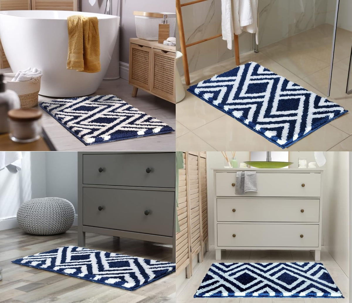 Egyptische superzachte massieve microvezel 2000 GSM-badmat 40x60 cm, verpakking van 1 | Superabsorberende antislipdeurvloermat