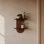 Bullnose mangohouten wandplank dubbel