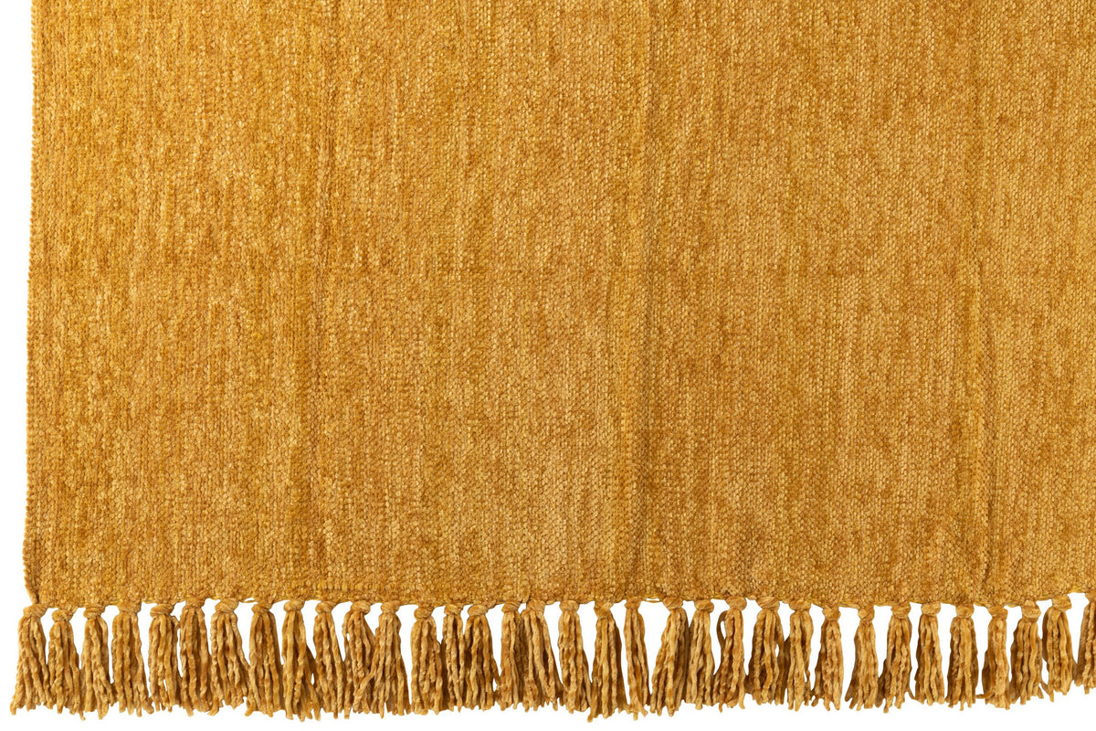 J-Line deken Chenille - polyester - geel