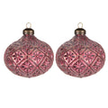 Kerstbal Set van 2 Ø 10 cm Rood Glas Kerstboomversiering