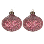 Kerstbal Set van 2 Ø 10 cm Rood Glas Kerstboomversiering
