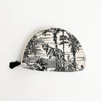 Canvas buideltas met jungleprint – milieuvriendelijke cosmetica- en toilettas (23 x 6 x 14 cm)