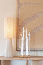 J-Line Personen op voet - polyresin - naturel/wit