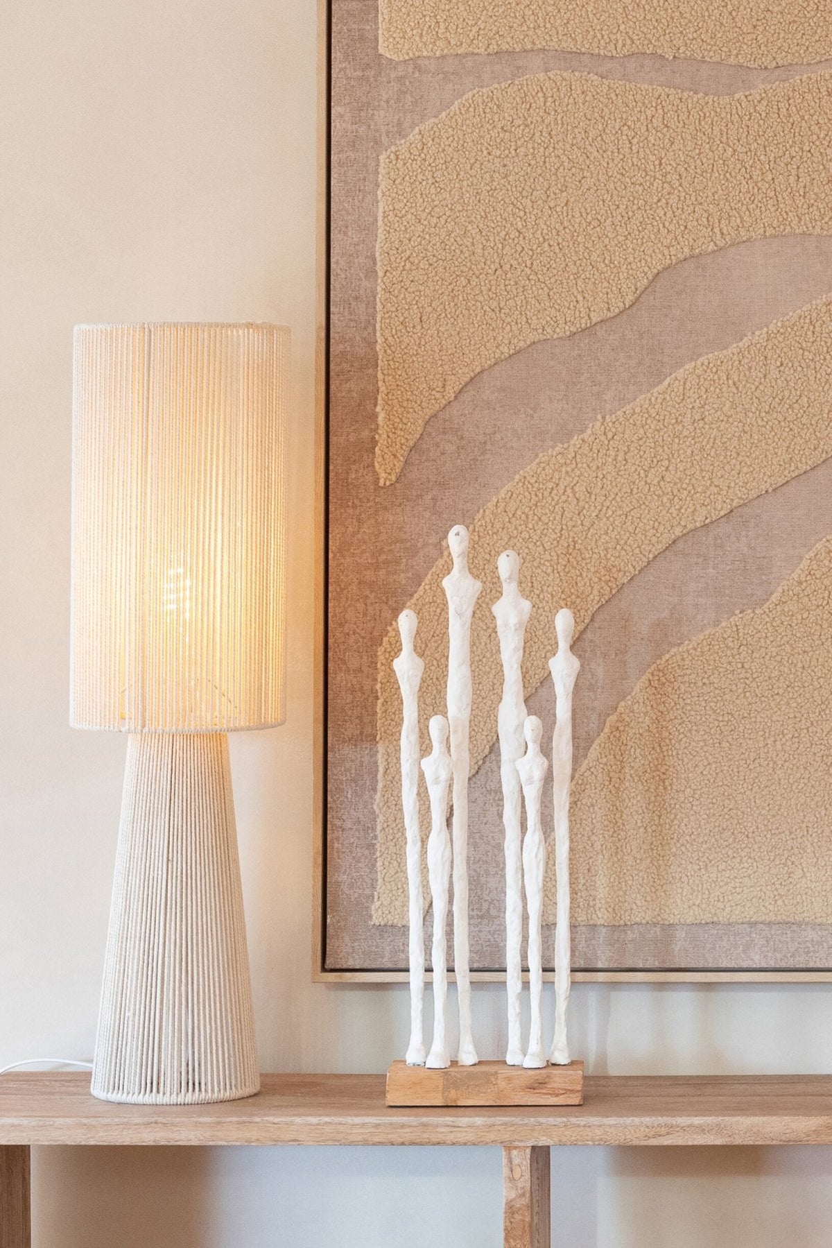 J-Line Personen op voet - polyresin - naturel/wit