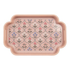 Dienblad set van 2 Grijs Hout Bloemen