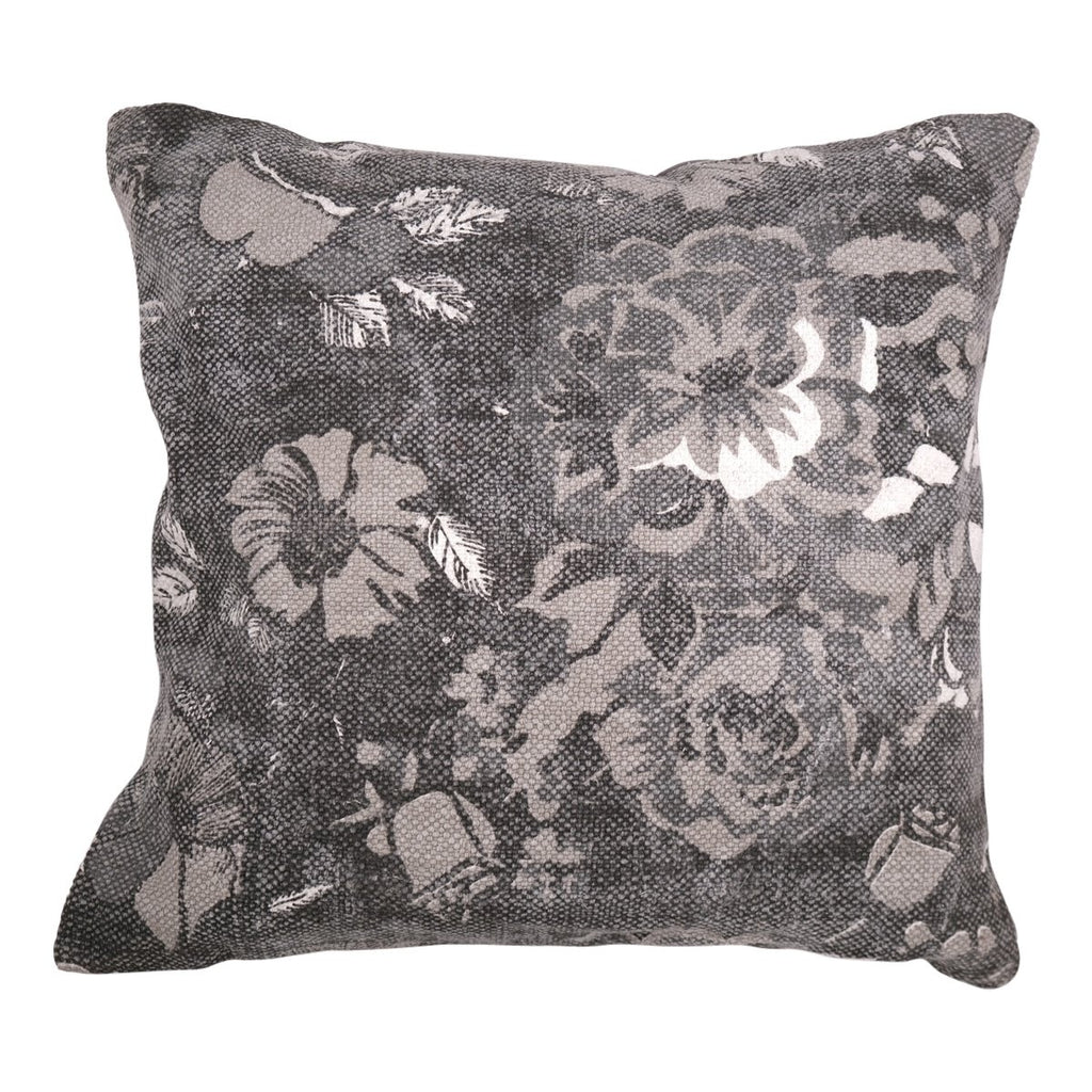 Vintage Flower kussen grijs 60x60cm