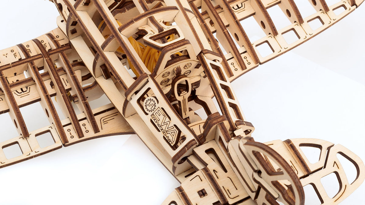 Eco Wood Art (EWA) 3D Mechanische Puzzel Airplane, 1607, 42x28,7x15,4cm