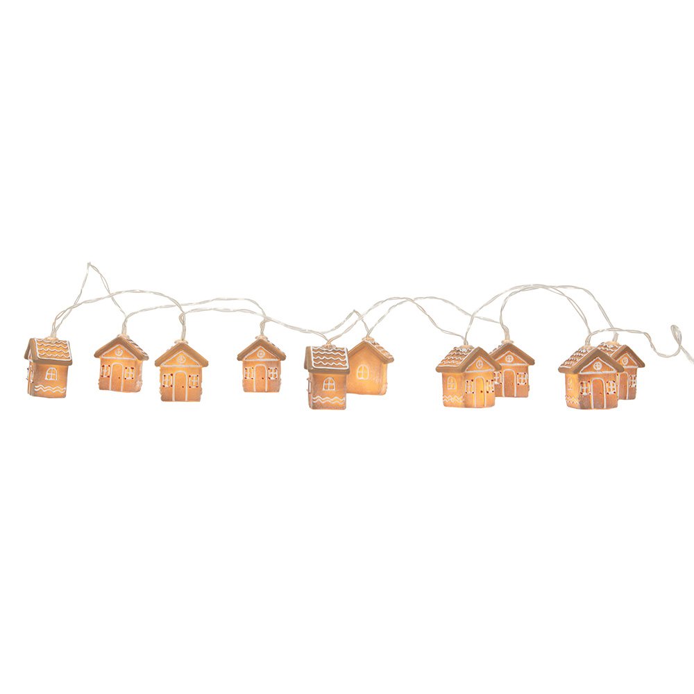 Lichtsnoer 10 Lampjes Gingerbread house LED 150 cm Bruin Kunststof