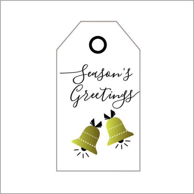 Cadeau kaartjes – Seasons Greetingd – label gold – 5cm x 9cm -20 st