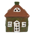 Waxinelichthouder Huis 12x9x14 cm Groen Keramiek