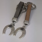 Lucky hoefijzer leren sleutelhanger