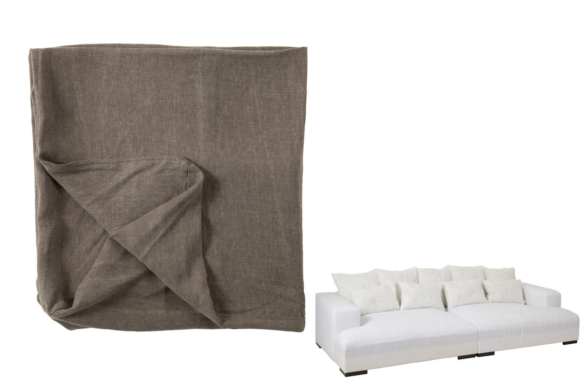 J-Line Hoes Voor Zetel+9 Kussens Diep Monaco Linnen Xxl Desert Taupe