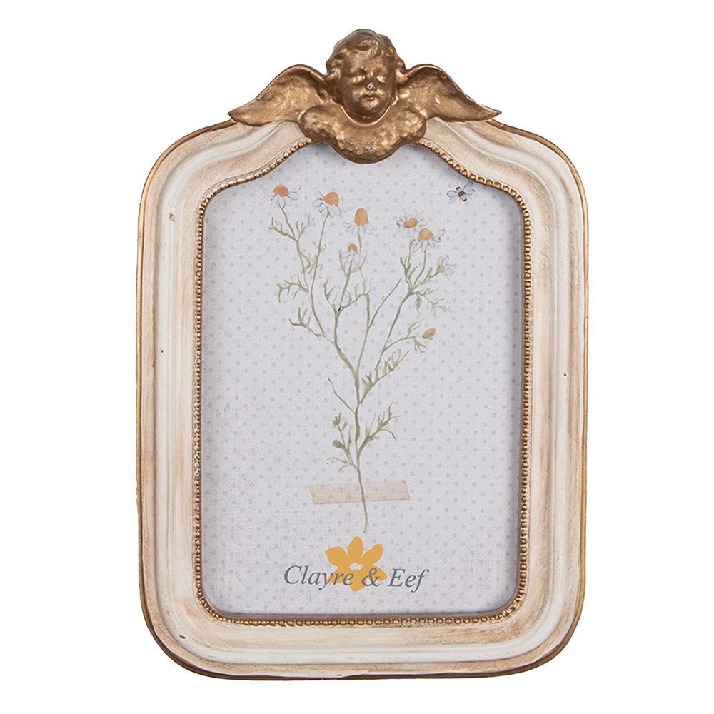 Fotolijst 10x15 cm Beige Goudkleiglig polyresin Fotokader