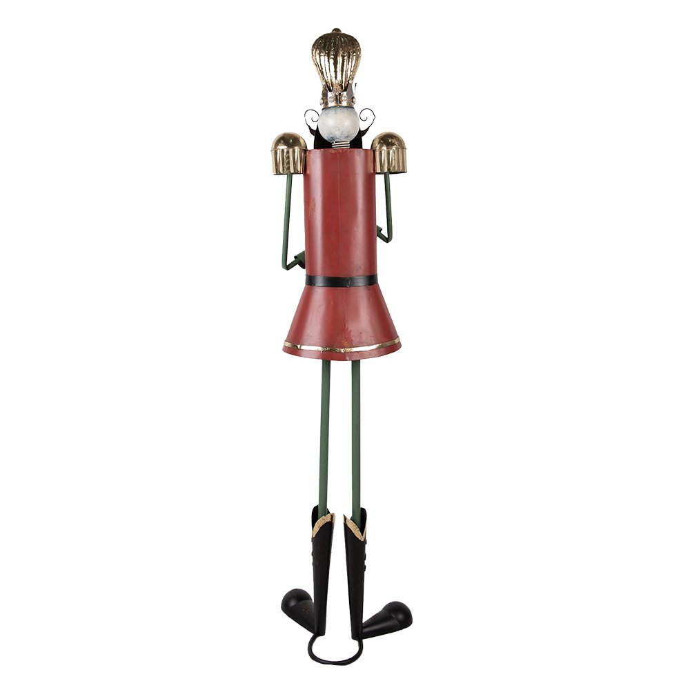 Kerstdecoratie Beeld Notenkraker 39x39x174 cm Rood Metaal