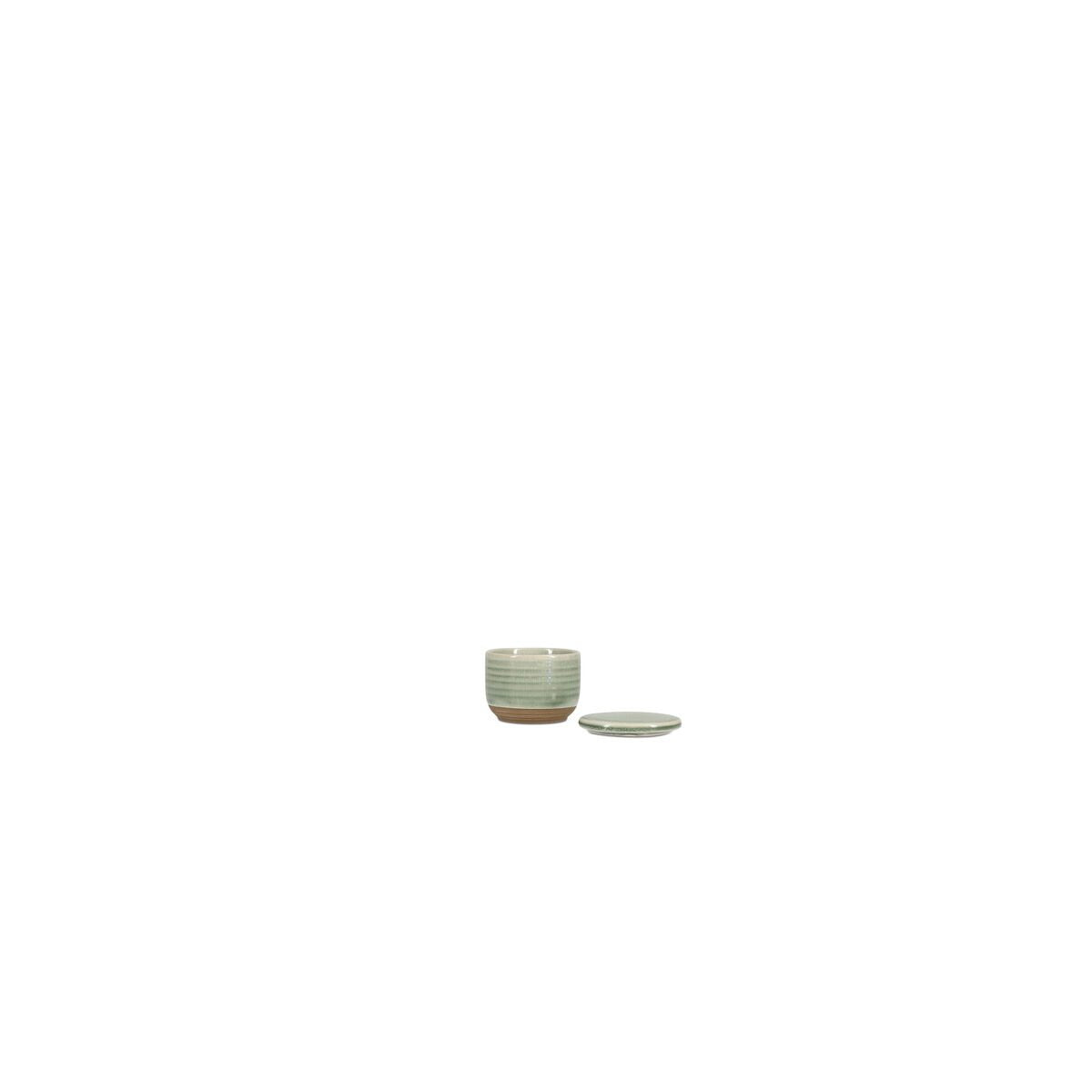 Sugar Pot 7xh6cm met deksel groene camee