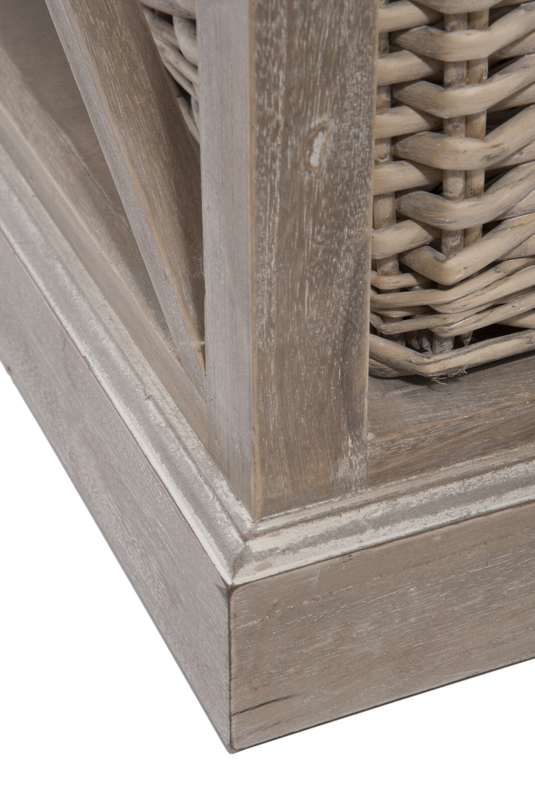 J-Line Salontafel Rechthoek - 2 schuiven en 1 mand - hout - grijs