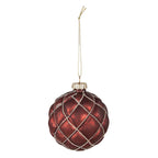 Kerstbal Set van 2 Ø 8 cm Rood Glas Kerstdecoratie