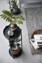 Yamazaki Tower Plantenstandaard 2-laags op wielen