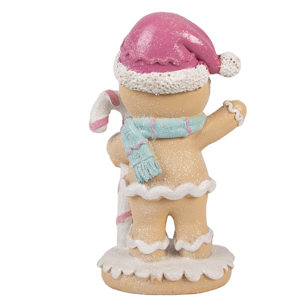 Kerstdecoratie Beeld Gingerbread man 9x6x16 cm Bruin Kunststof