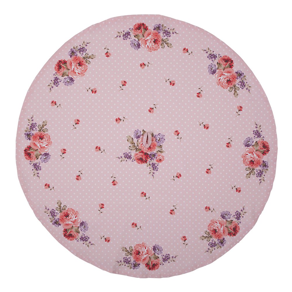 Theedoek Ø 80 cm Roze Paars Katoen Rozen Vaatdoek