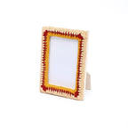 Fotolijst – Elegantie met gouden amberkleurige kralen – Ambachtelijk decor – 4×6 inch