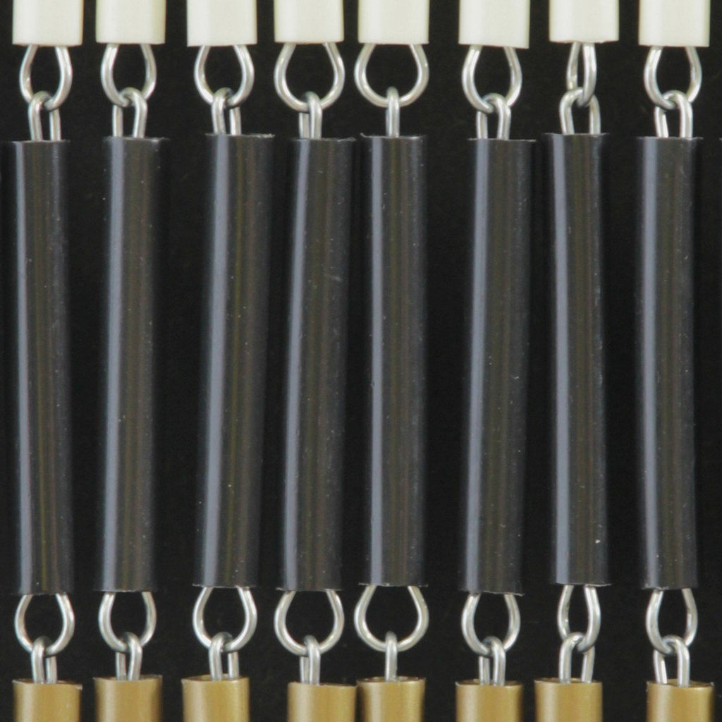 Vliegengordijn rits creme- goud - zwart 90x210 cm