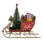 Kerstdecoratie Beeld Slee 21x9x18 cm Rood Metaal