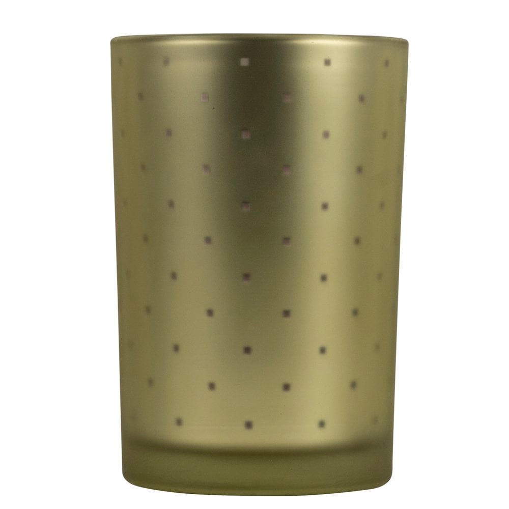 Theelichthouder blokjes goud paars large 18cm*