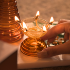 Glazen theelichthouder - Modern Diya-ontwerp