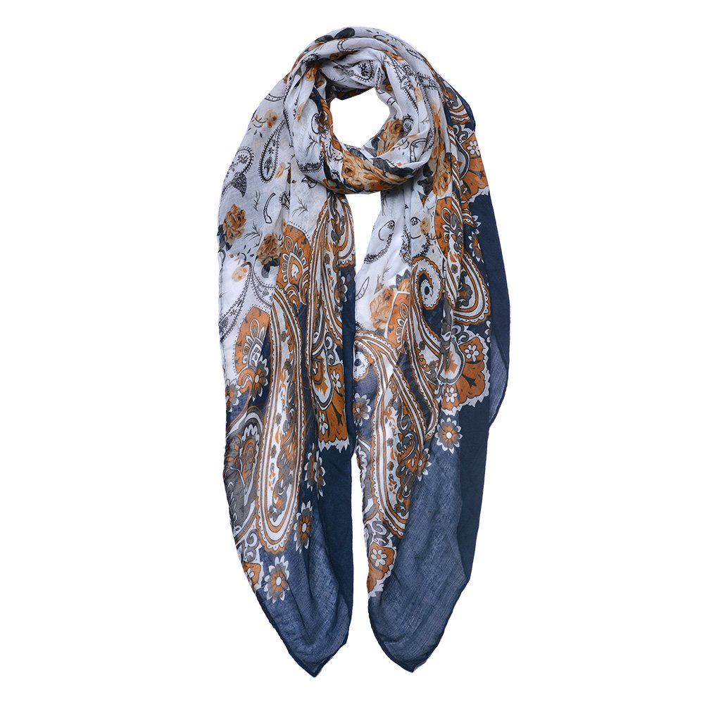 Sjaal Dames Print 90x180 cm Blauw Synthetisch Shawl Dames