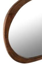 J-Line spiegel Onregelmatig - hout - donkerbruin - L - 51 x 83 cm
