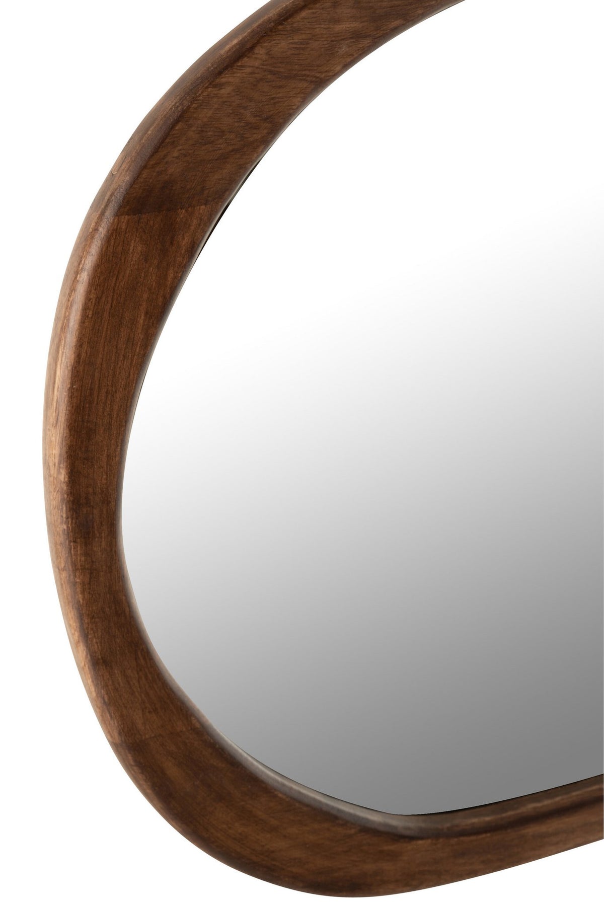 J-Line spiegel Onregelmatig - hout - donkerbruin - L - 51 x 83 cm