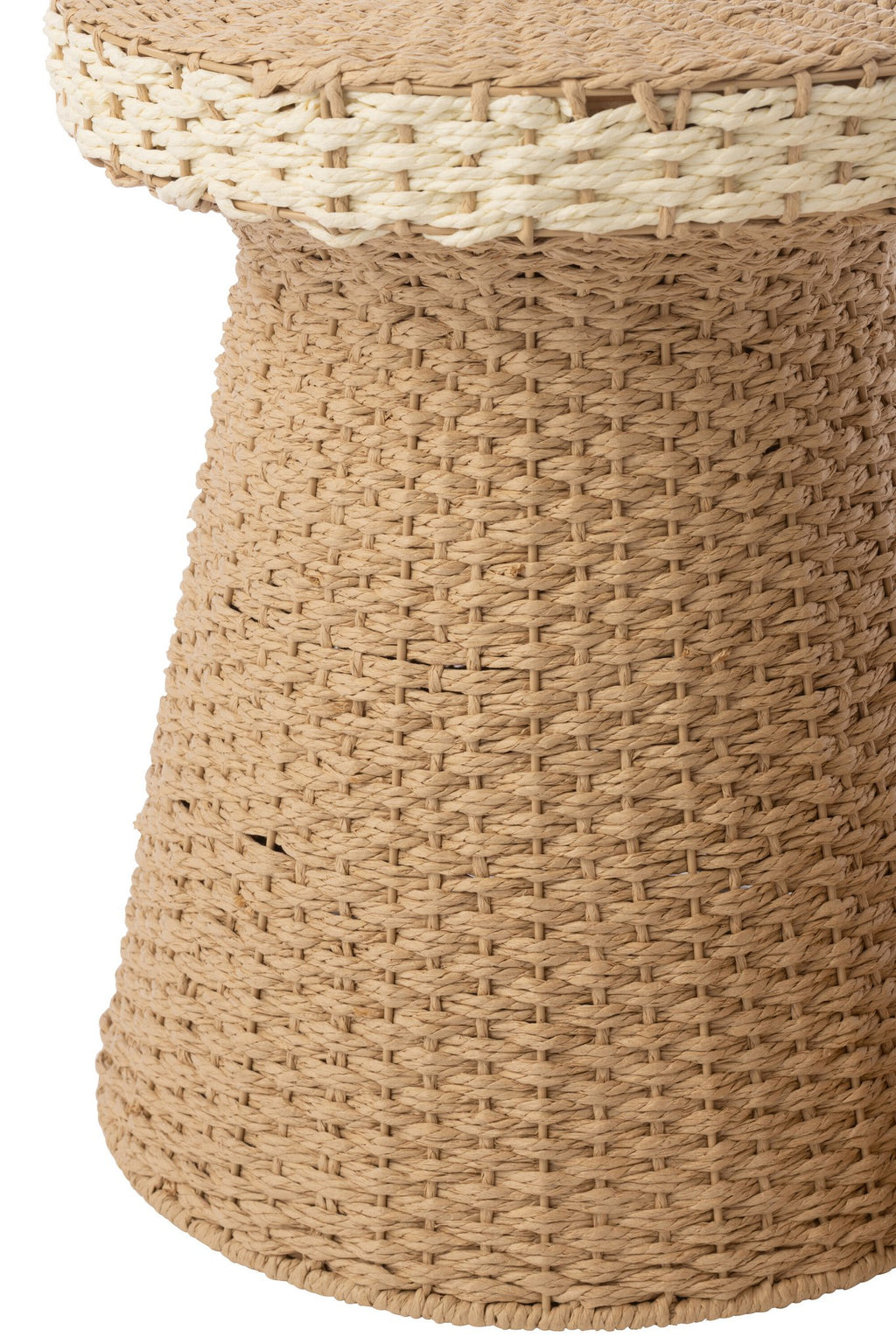 J-Line bijzettafel - papier - naturel/wit - set van 2