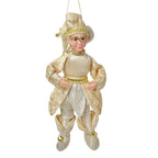 Decoratie hanger elf 10x8x28 cm beige textiel