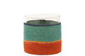 J-Line kaarshouder rond + strepen - glas - blauw/oranje