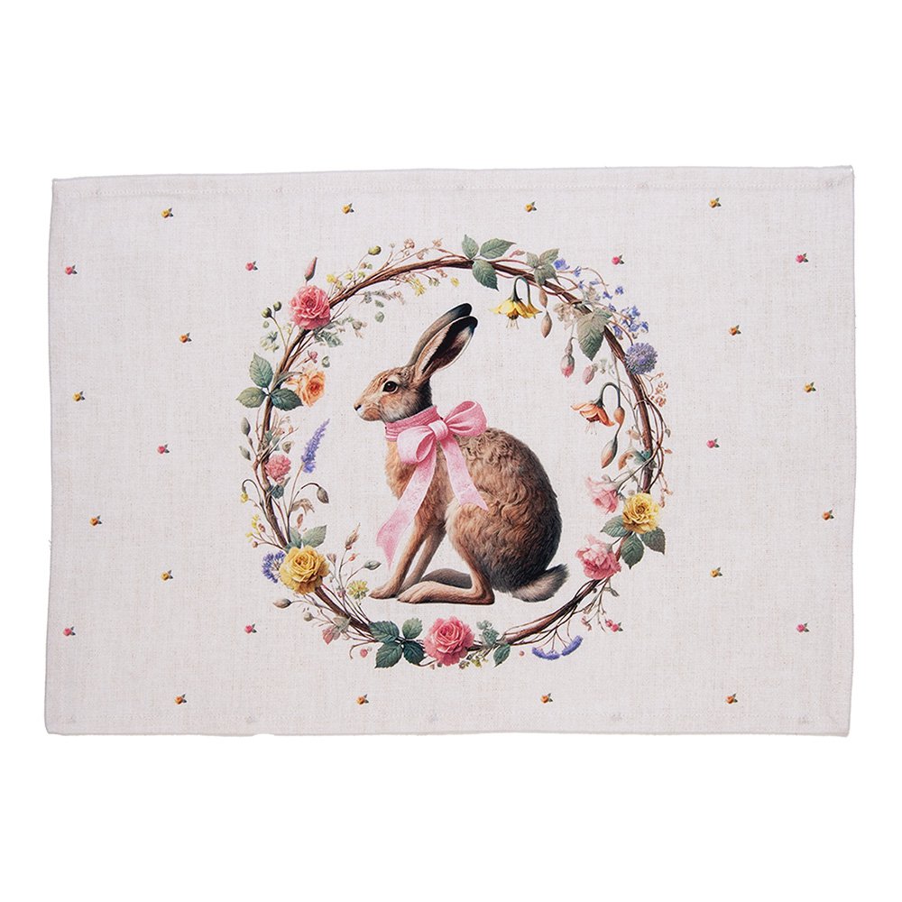 Placemats Set van 6 48x35 cm Beige Katoen