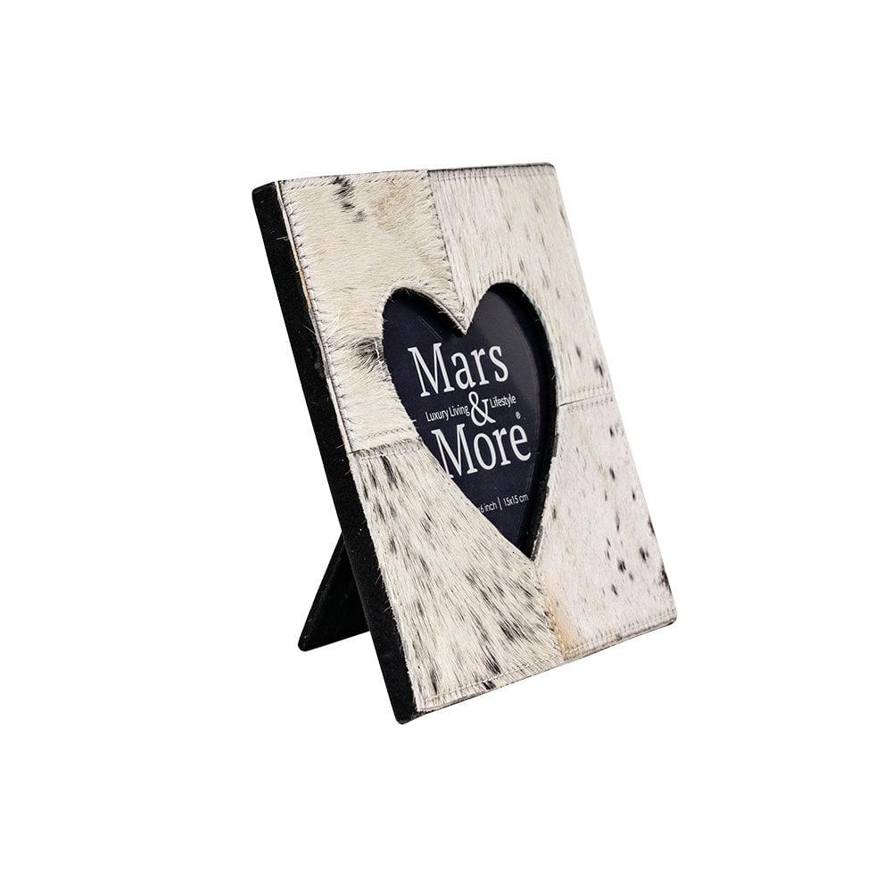 *fotolijst koe hart zwart/wit 20x20cm*