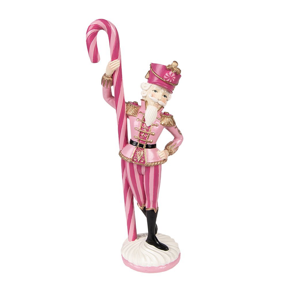 Beeld Notenkraker 9x6x23 cm Roze Polyresin