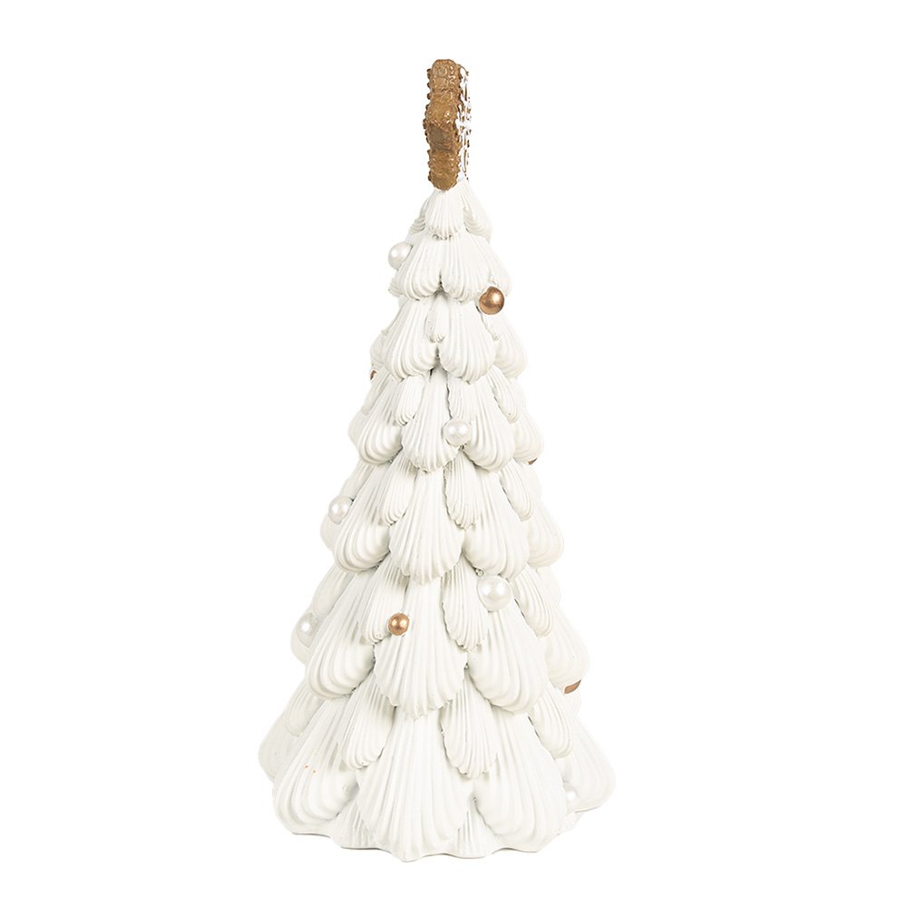 Kerstdecoratie Kerstboom Ø 13x26 cm Wit Polyresin