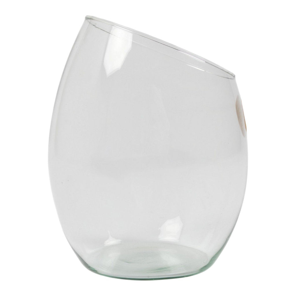 Eco schuine ribbel vaas 'trijntje' h20 d16 cm - no labeling