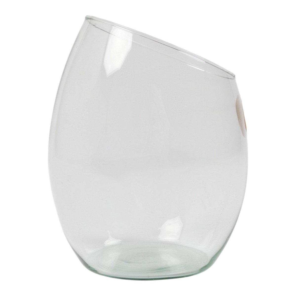 Eco schuine ribbel vaas 'trijntje' h20 d16 cm - no labeling