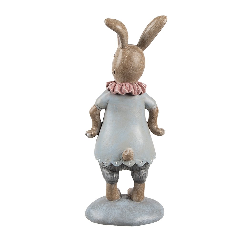 Decoratie Beeld Konijn 19 cm Beige Blauw Kunststof