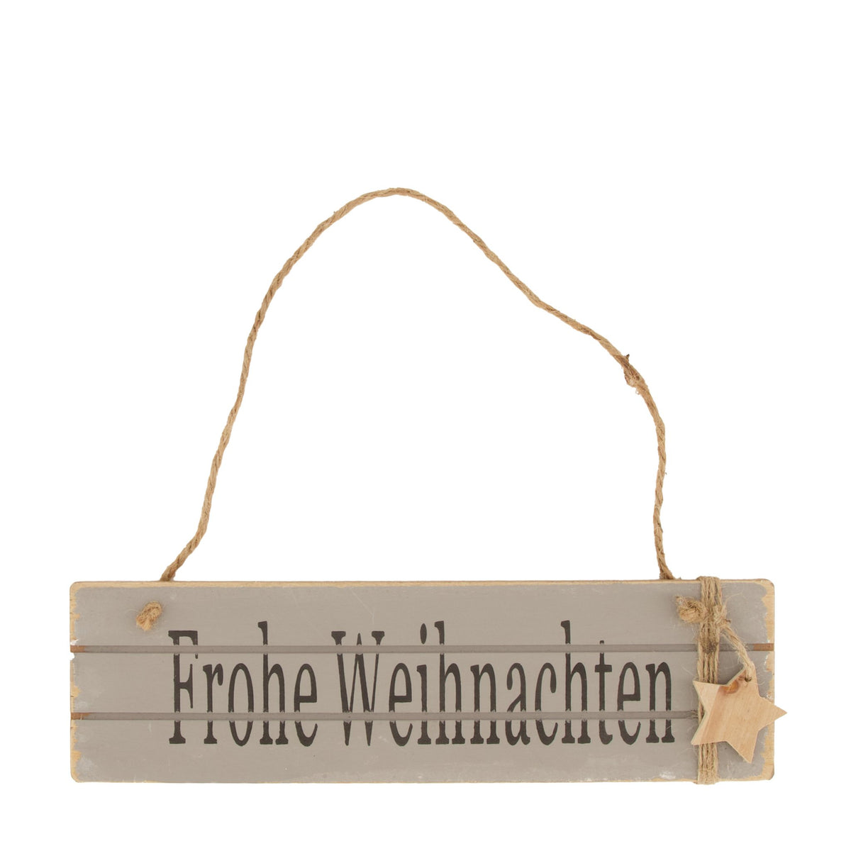Houten hanger Merry Christmas 28x8cm grijs