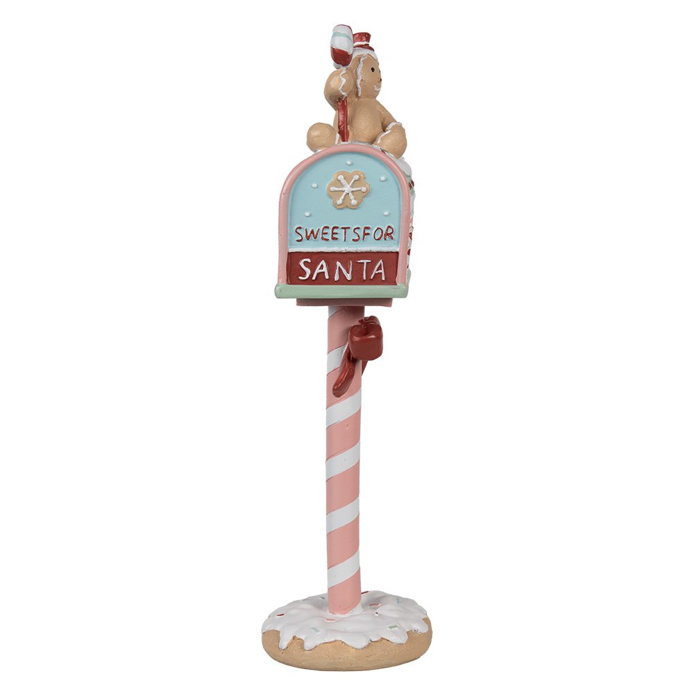 Kerstdecoratie Beeld Brievenbus 11x10x36 cm Roze Kunststof