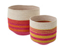 J-Line mand Gestreept - zeegras - mix - set van 2