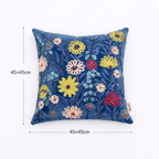 Katoenen kussen - Blauw fluwelen design - 45 x 45 cm