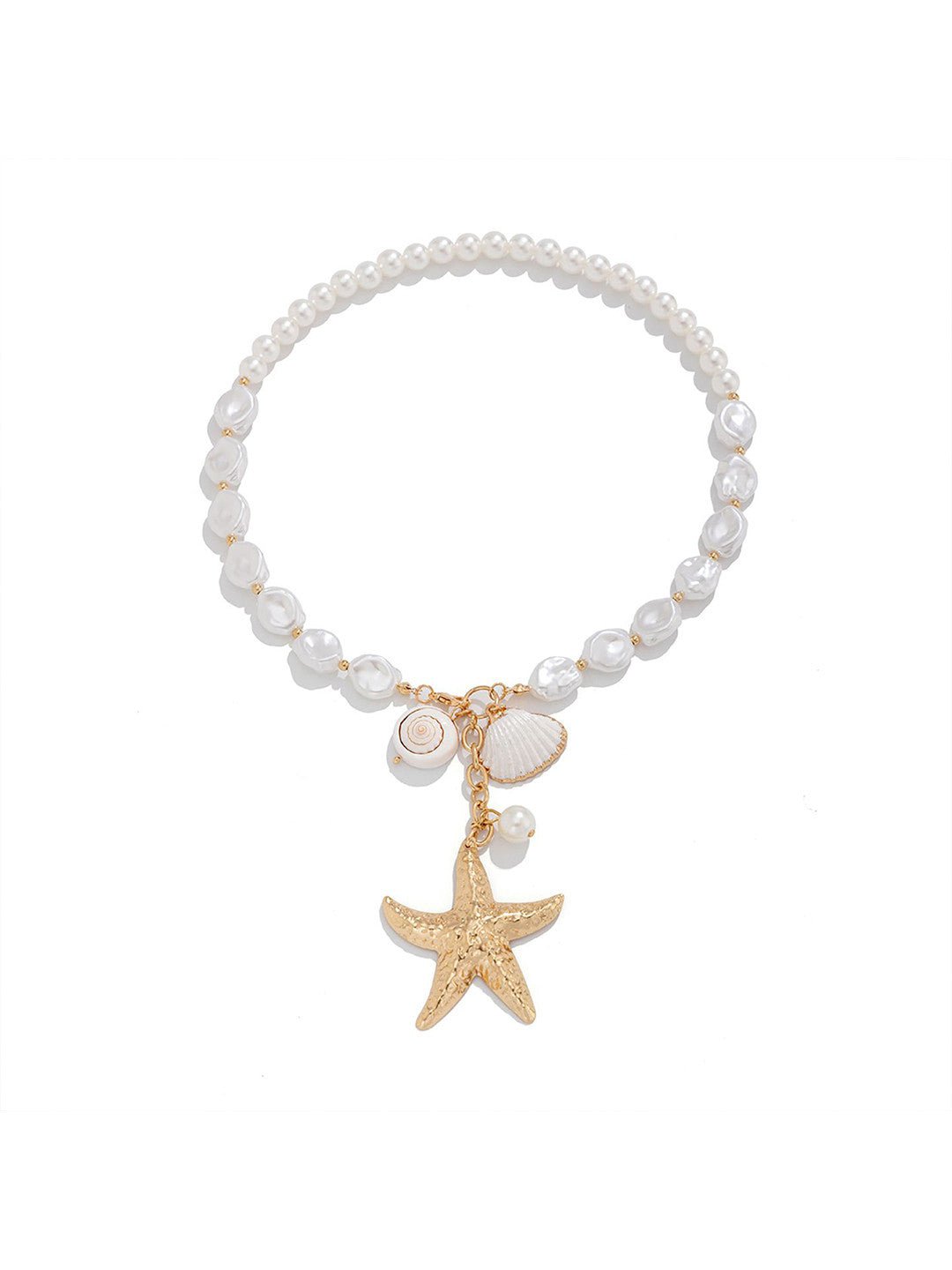 Vergulde ketting – mode-sieraden – pareldetail – lengte 45,7 cm