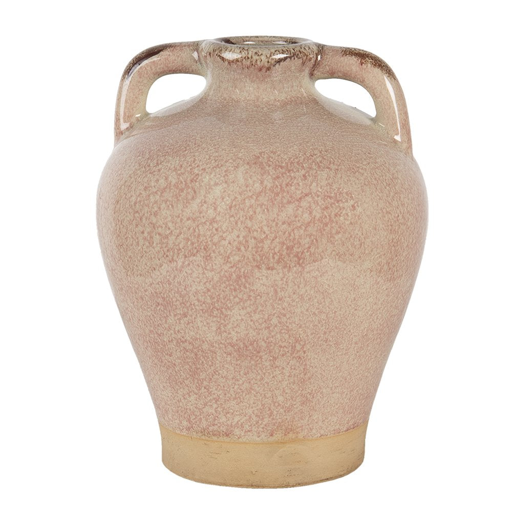 Vaas Ø 19x25 cm Roze Beige Keramiek Decoratie Vaas