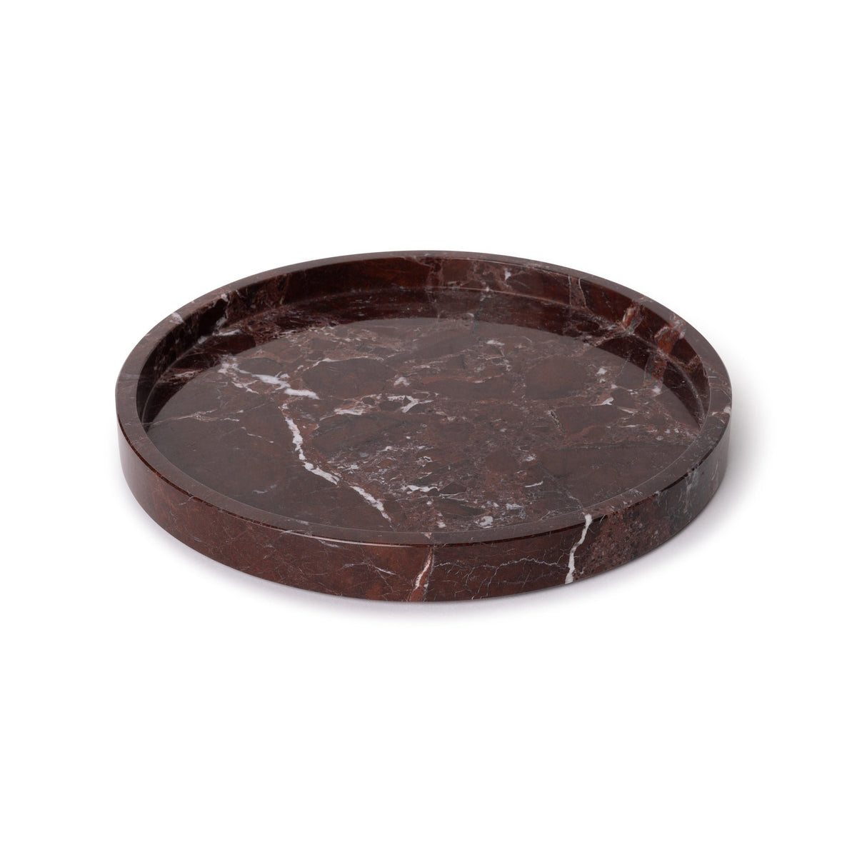 Marmer dienblad rond met rand tray Ø30cm rood
